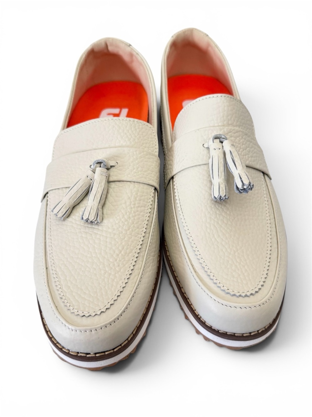 FootJoy Women’s Sandy Golf Shoes Loafers Size 10M Bone With Brown Trim -New